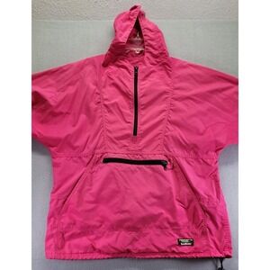 VINTAGE LL Bean Jacket Womens Large Pink Anorak Hooded Windbreaker Made In USA